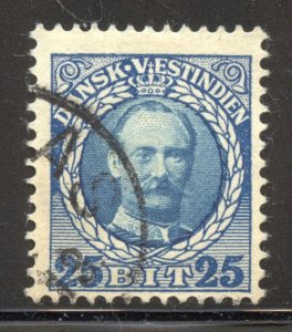 Danish West Indies Scott 47 Used H - 1908 25b Frederik VIII - SCV $2.50