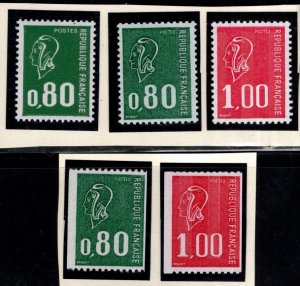 FRANCE Scott 1494-1498 MNH** Gallic Coin precancel set of 1976