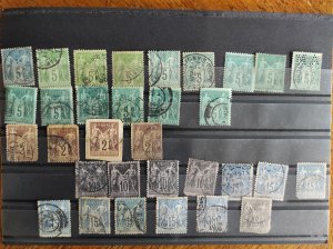 Peace and Commerce stamps,France 1876-1900