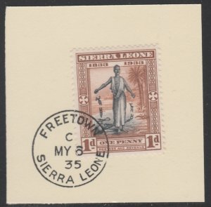 SIERRA LEONE 1933 WILBERFORCE 1d on piece with MADAME JOSEPH  POSTMARK