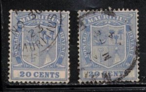 MAURITIUS Scott # 177 Used x 2 - Symbols Of The Colony