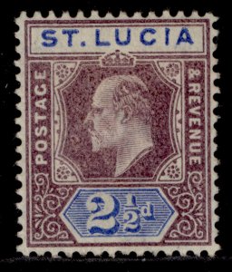 ST. LUCIA EDVII SG60, 2½d dull purple & ultramarine, M MINT. Cat £40.