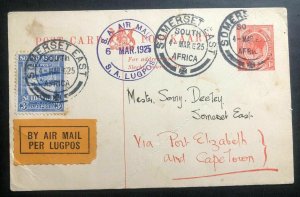 1925 Somerset South Africa Experimental Flight Airmail PC Cover FFC to Capetown