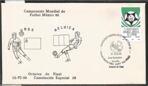 vtaeb.J) 1983 MEXICO, USSR-BELGIUM, BALL, SPECIAL CANCELLATION, II WORLD YOUTH