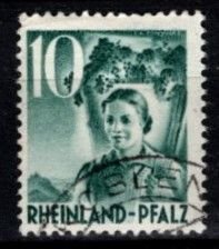 Germany - Rhine Palatinate #6N34 Girl Carrying Grapes - Used