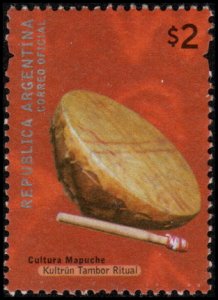 Argentina 2131 - Used - 2p Drum, Mapuche Culture (2000) (cv $5.35)