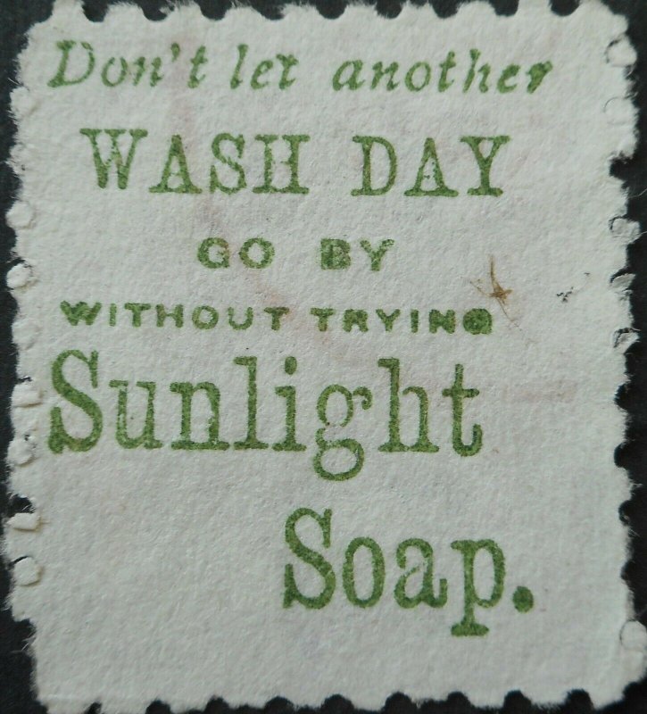 New Zealand 1893 1d with Wash Day Sunlight Soap in green advert SG 218k used