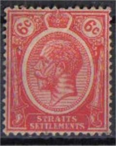 STRAITS SETTLEMENTS, 1925, VLU 6c, Scott 189a