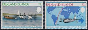 Falkland Islands 1978 26th Anniv of First Direct Flight Set of 2 SG346-347 MNH