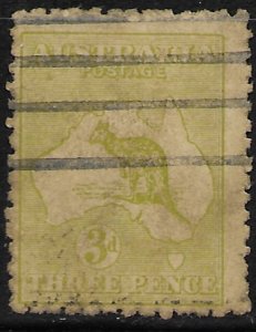 Australia early. Roo 3d Three penny.  used.