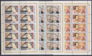 MOLDOVA # 493-5 MNH COMPLETE SHEETS of 10 - 3 DIFF COMPOSERS