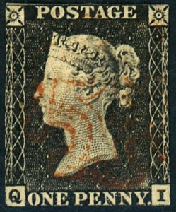 Great Britain #1 Penny Black Used