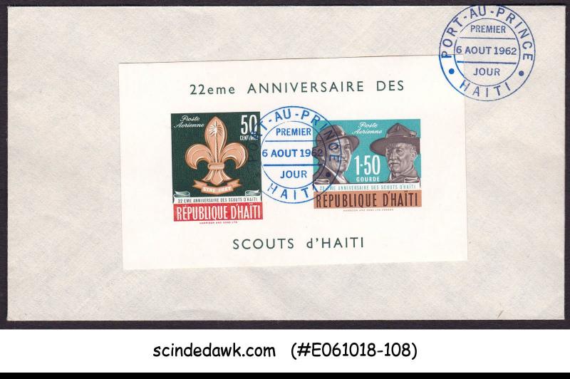 HAITI - 1962 22nd ANNIVERSARY OF HAITIAN BOY SCOUT MOVEMENT M/S FDC