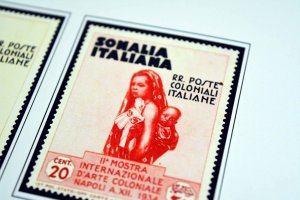 COLOR PRINTED ITALIAN SOMALIA 1903-1960 STAMP ALBUM PAGES (45 illustrated pages)