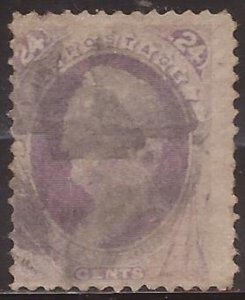 US Stamp - 1870 24c General Scott National Bank Note - Used - Scott #153 CV $210