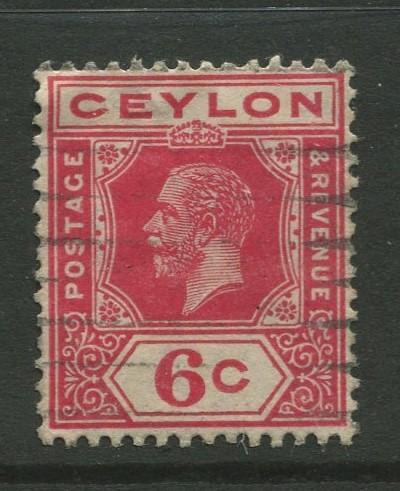 Ceylon #204  Used  1912  Single 6c Stamp