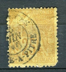 FRENCH COLONIES; 1880s General issue used 25c. value + Postmark, Guadeloupe