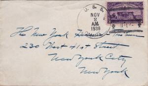 United States Ships 3c Iowa 1938 U.S.S. Omaha Naples Italy Type 3 CL 4 to Yor...