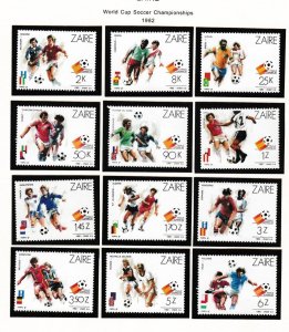 Zaire # 1058-1069, 1070, World Cup Soccer, Mint  NH, 1/2 Cat.