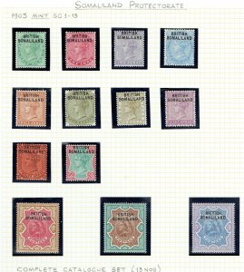 SOMALILAND PROTECTORATE 1903 QV Complete set of 13 mint - 42777