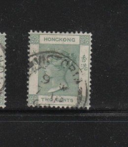 HONG KONG #37  1900   2c  QUEEN VICTORIA    USED F-VF  b