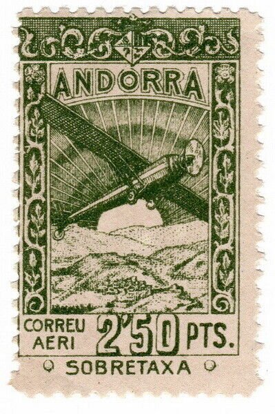 (I.B) Andorra Postal : Air Mail 2.50P