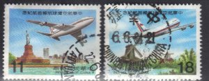 CHINA SC# 2416-17 USED  $11+$18 1984  AIRPLANES   SEE SCAN