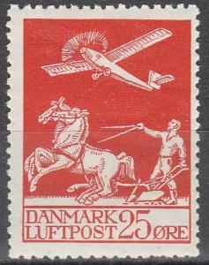 Denmark #C3  F-VF  Unused  CV $40.00  (A13828)