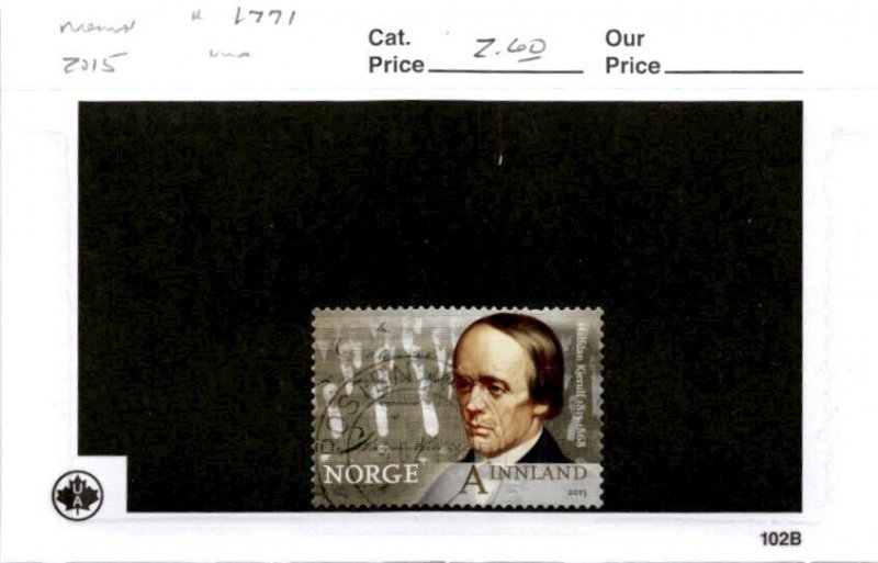 Norway, Postage Stamp, #1771 Used, 2015 Halfdan Kjeruff