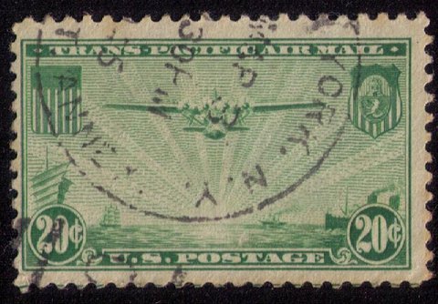 US Sc C21 Used 20c Green F-VF