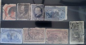 Scott# 183,205, 206,230,233,234,236, 237 - Used - Damaged Fillers - 1878 to 1893