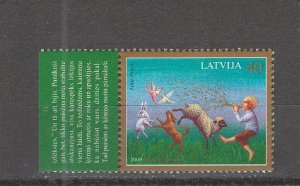 Latvia  Scott#  730  MNH (2009 Dancing Boy and Animals Folk Tale)