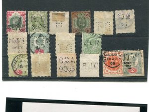 Great Britain Nice lot of Perfins  F-VF  - Lakeshore Philatelics