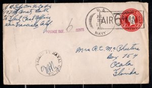 #UC8 Washington Surcharge Envelope  WWII Censored - Used