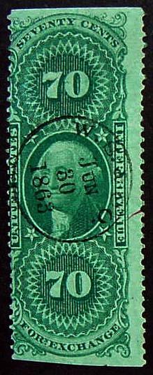USA, Scott R65b, w SON Handstamp Cancel W S & Co