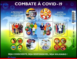 20-08 BRAZIL 2020 FIGHTING THE PANDEMIC, EPIDEMIC, PREVENTION TO THE VIRUS, MNH