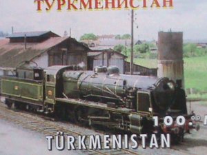 TURKMENISTAN STAMP-COLORFUL WORLD FAMOUS TRAINS-MNH SHEET-VF BEST QUALITY,