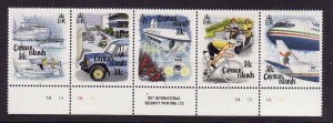 Cayman Is.-Sc#667-unused NH strip of 5-Tourism-Planes-