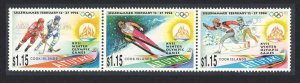 Aitutaki Winter Olympic Games Lillehammer 3v Strip 1994 MNH SG#658-660