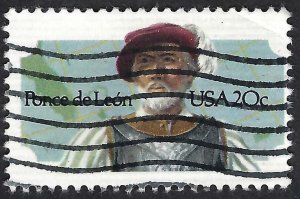 United States #2024 20¢ Ponce de Leon (1982). Used.