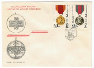 Poland 1989 FDC Stamps Scott 2930-2931 Medals Second World War II