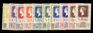 Mexico #754-758, C103-107 Cat$141, 1940 Centenary of the First Postage Stamp,...