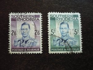 Stamps - Southern Rhodesia - Scott# 53, 54 - Used Partial Set of 2 Stamps