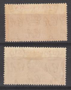 GIBRALTAR 1938 KGVI THE ROCK 11/2D PERF 13.5 AND PERF 14 