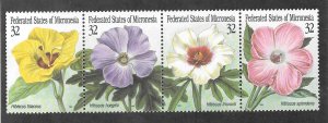 Micronesia Scott #228 Mint NH Strip of 4 Flowers 2017 CV $2.50