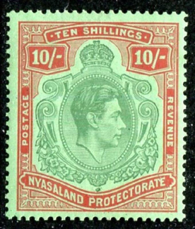 Nyasaland 66, Mint, 1938 - 10/ King Georg VI. x12429