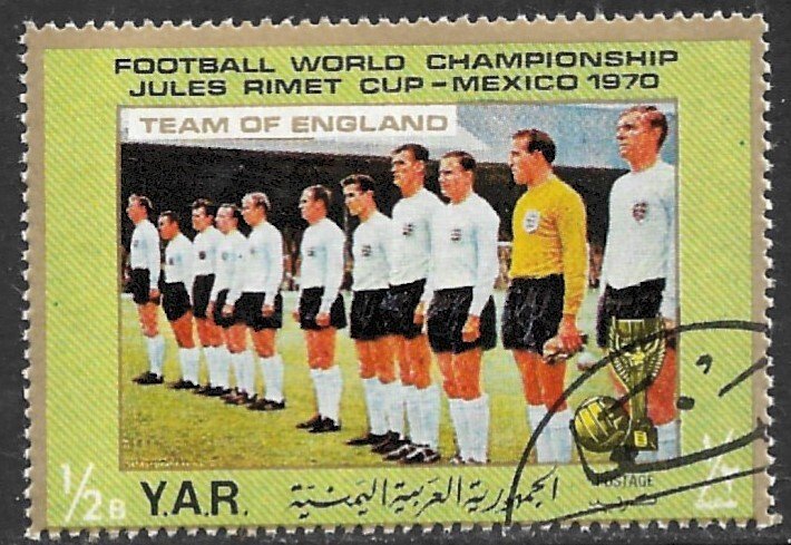 YEMEN ARAB REPUBLIC 1970 1/2b TEAM ENGLAND World Cup Soccer Mexico Mi.1147 Used
