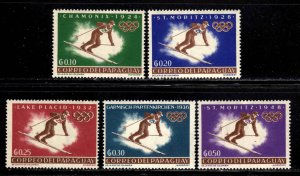 Paraguay #752-56 ~ Set of 5 ~ '64 Olympics Winter Games ~ Mint, LHM  (1963)