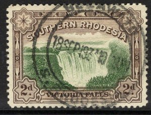 SOUTHERN RHODESIA SG29 1932 2d GREEN & CHOCOLATE USED