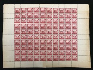 Azad Hind India Forces 1a Folded Sheet of 100 Stamps MNH ( Ad 1093